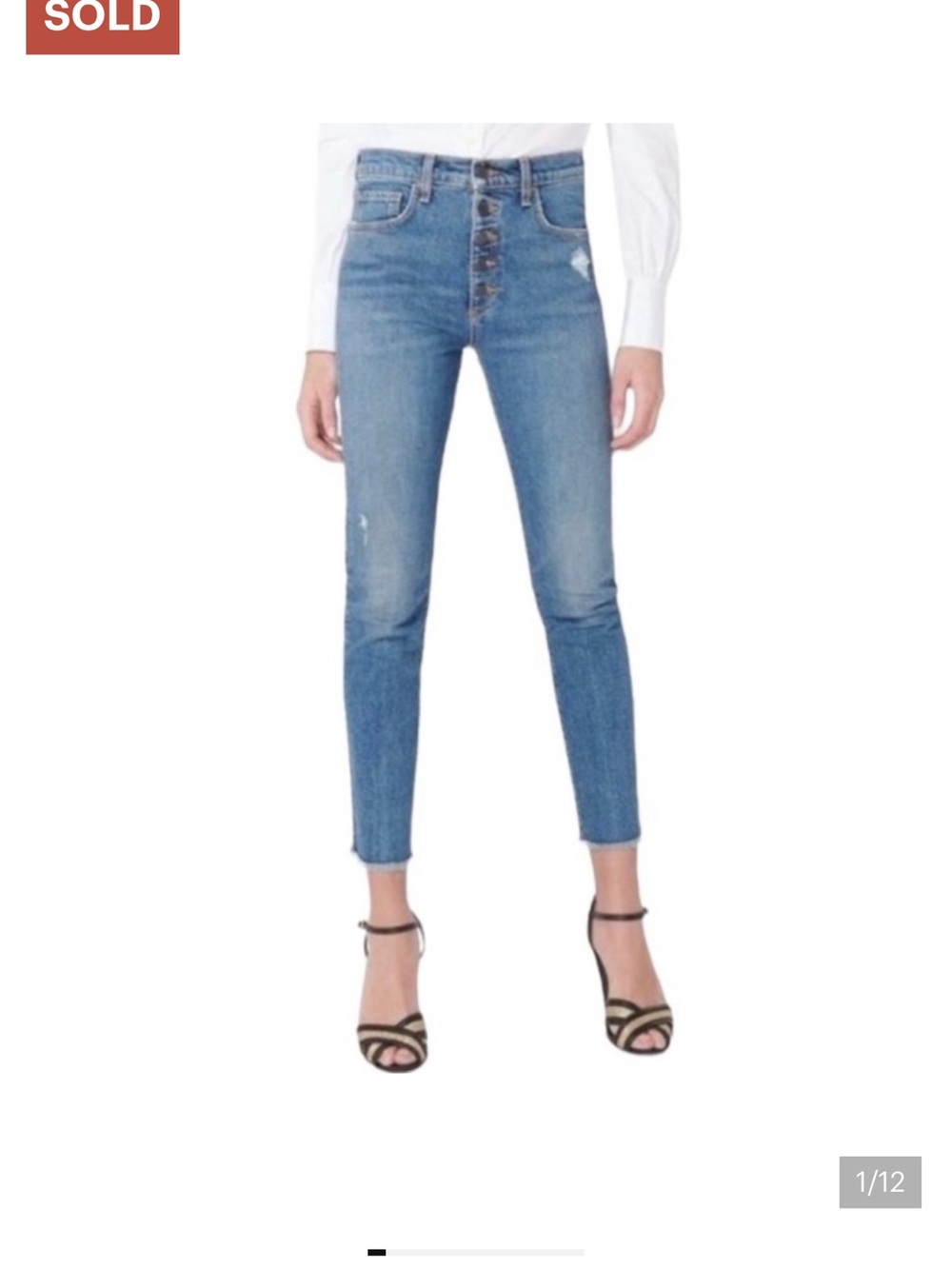 Veronica Beard Faye 11” Skinny Jeans in Terrain Distress